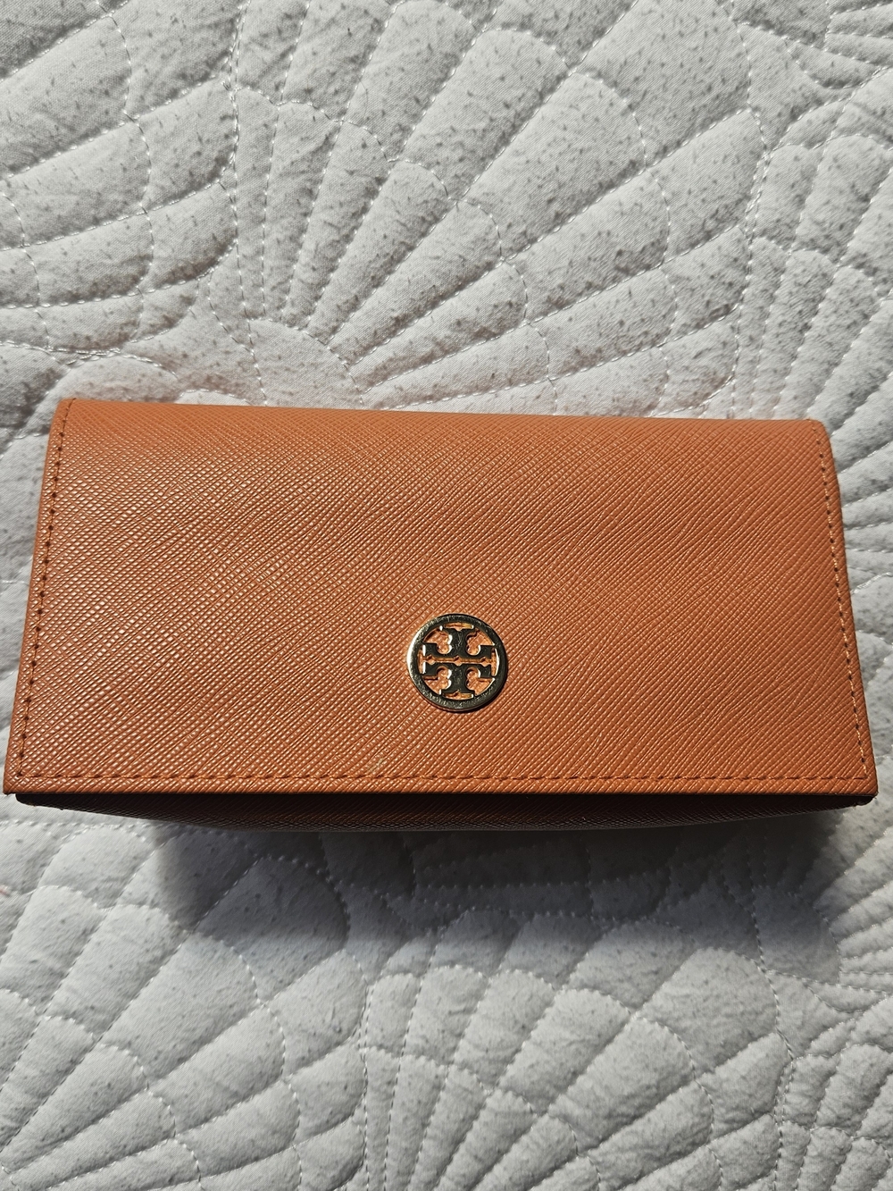 Tory Burch Orange Sunglasses Case with Gold Logo
